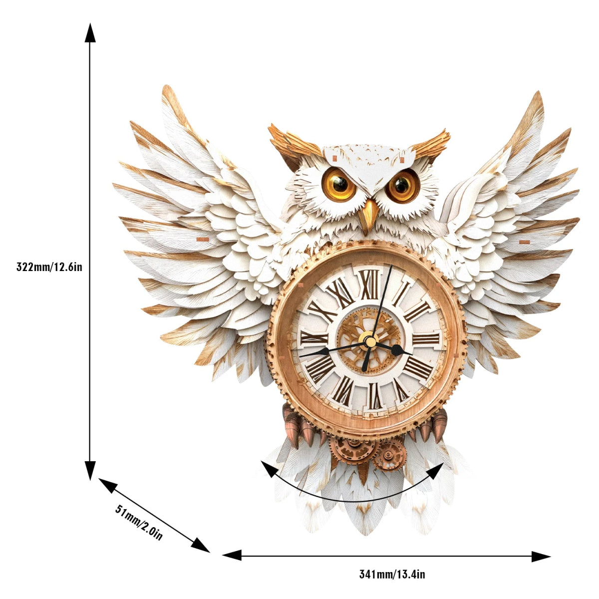Snowy Owl Wooden Clock Kit - KAAYEE Puzzle