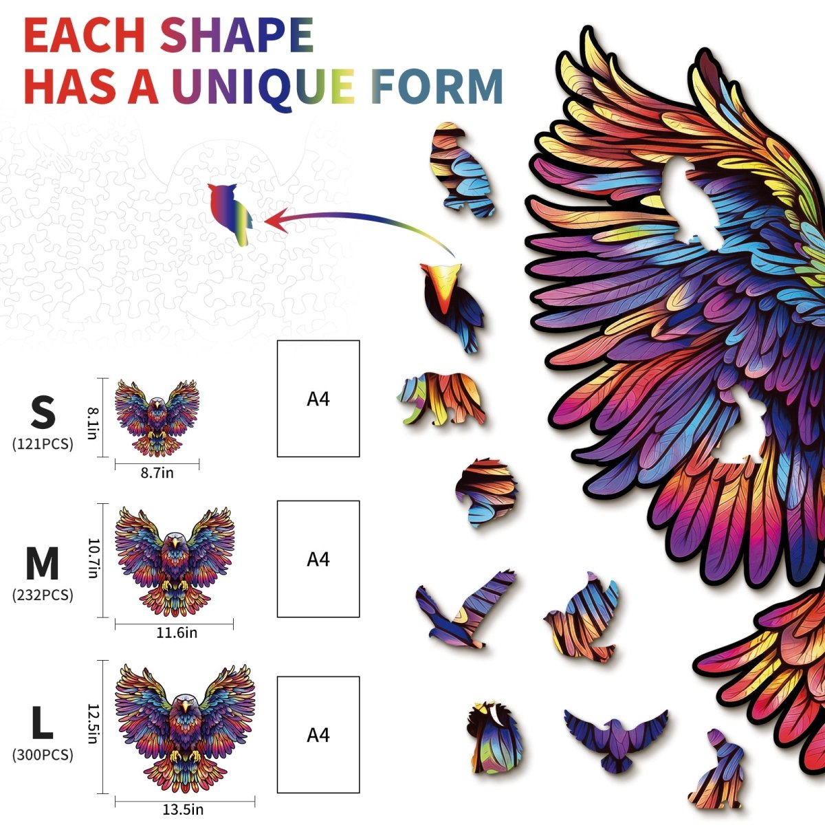 Soaring Eagle Wooden Jigsaw Puzzle - KAAYEE Puzzle