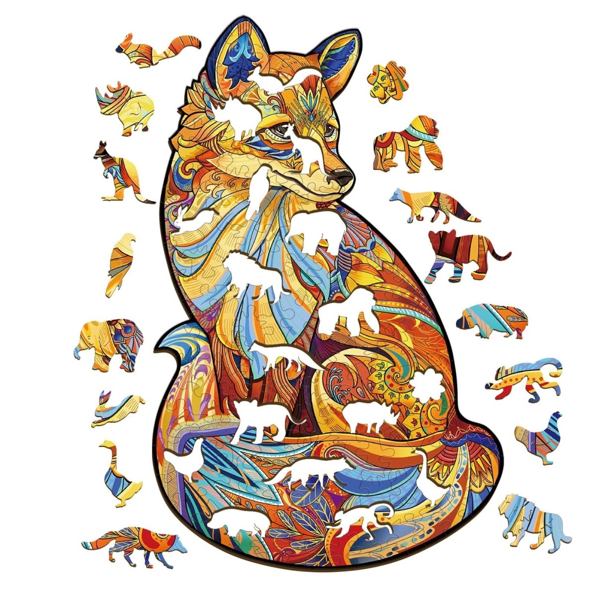 SOULFUL FOX Wooden Jigsaw Puzzle - KAAYEE Puzzle