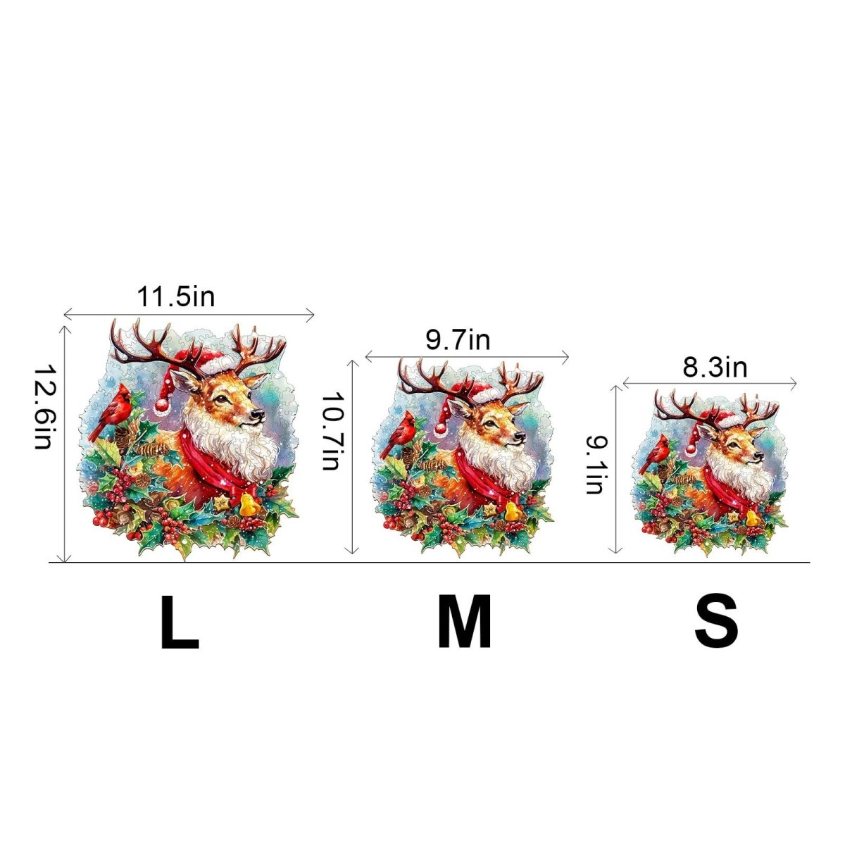 Sparkle Christmas Reindeer Wooden Jigsaw Puzzle - KAAYEE Puzzle