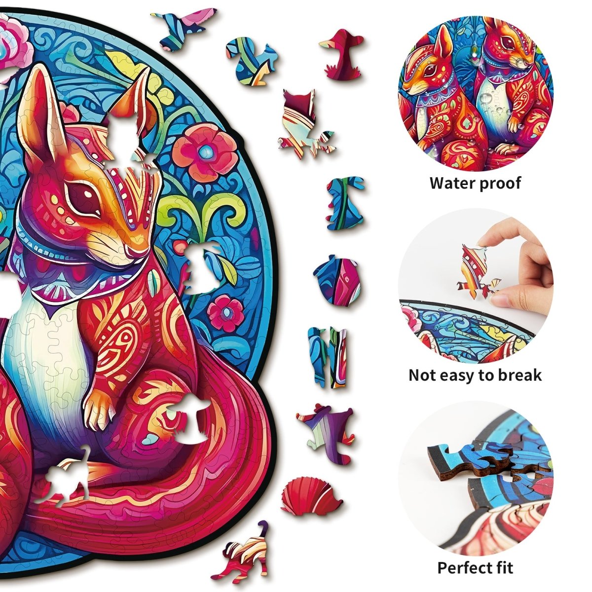 Squirrel Friends Wooden Jigsaw Puzzle - KAAYEE Puzzle