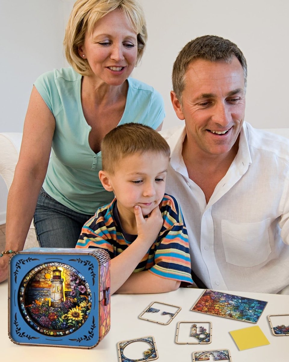 Stained Glass Lighthouse Night Light - KAAYEE Puzzle