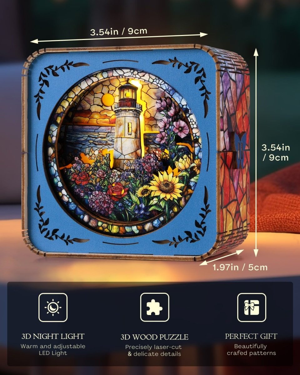 Stained Glass Lighthouse Night Light - KAAYEE Puzzle