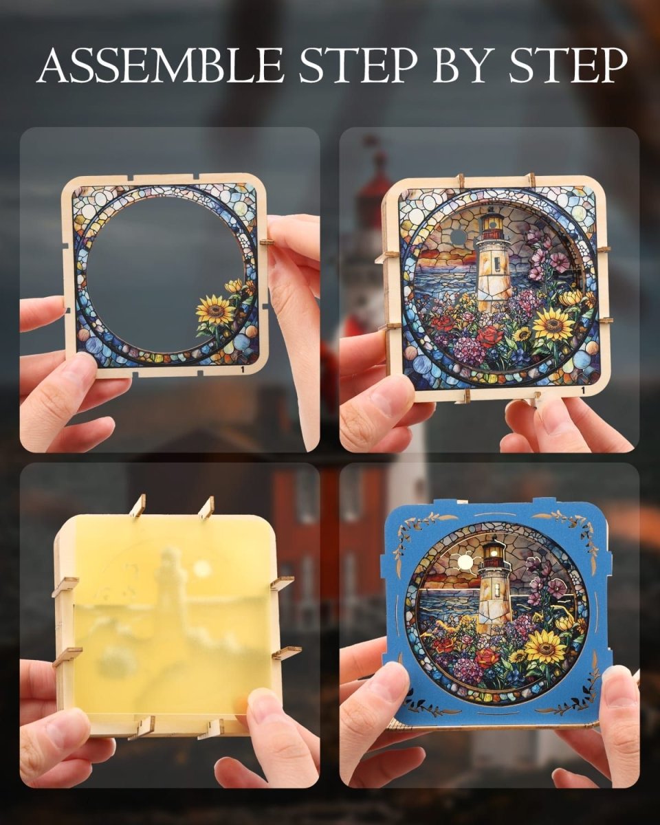 Stained Glass Lighthouse Night Light - KAAYEE Puzzle