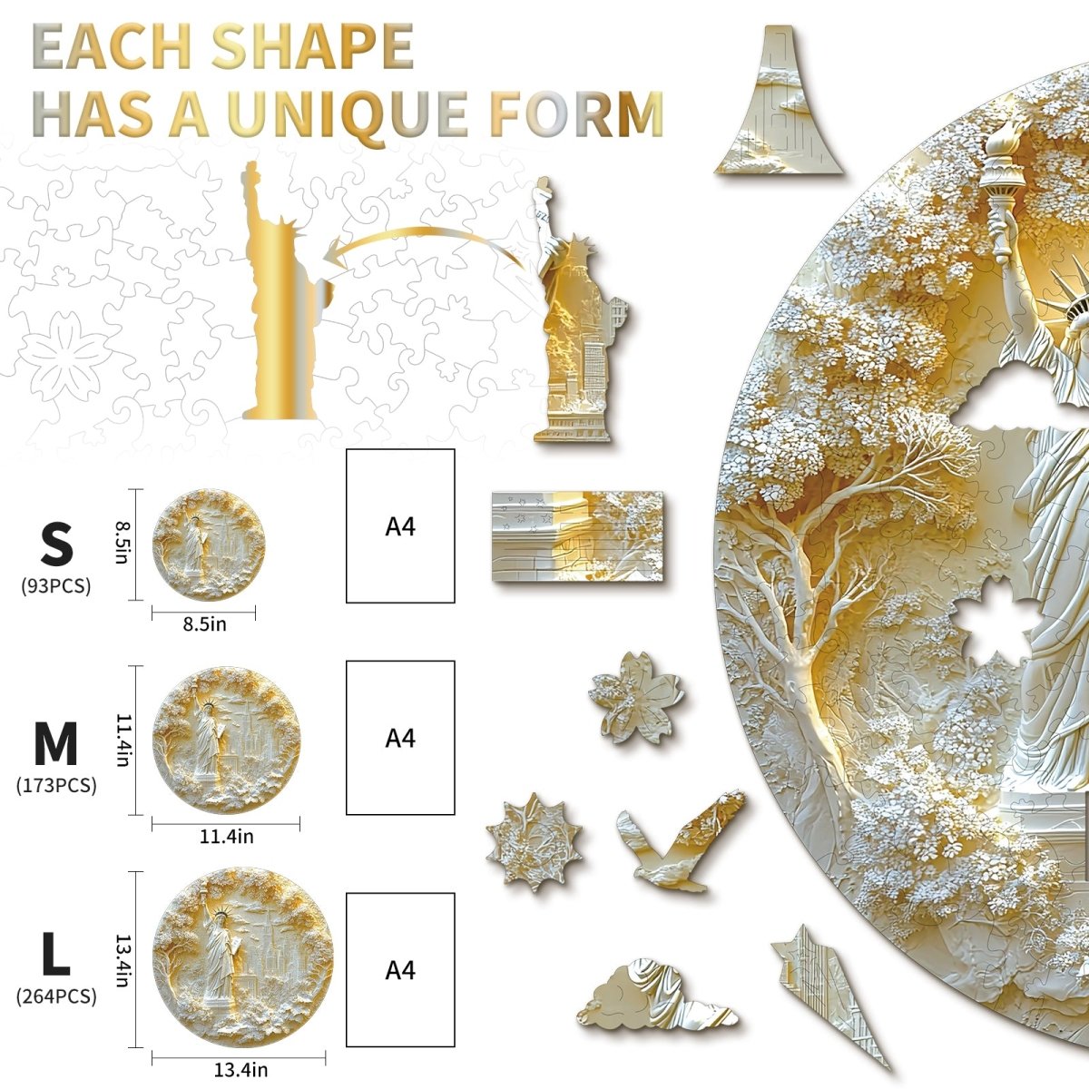 Statue of Liberty Wooden Jigsaw Puzzle - KAAYEE Puzzle