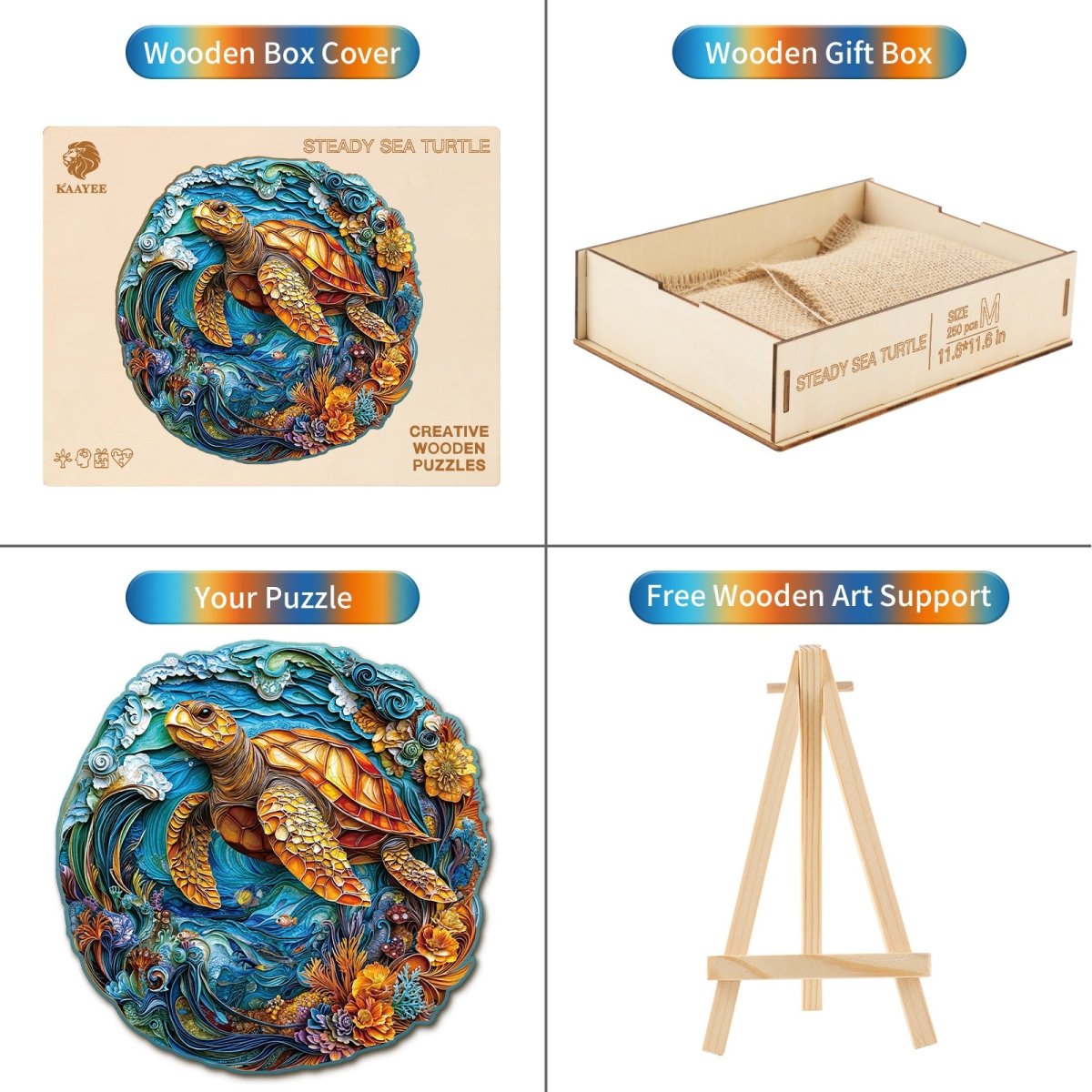Steady Sea Turtle Wooden Jigsaw Puzzle - KAAYEE Puzzle