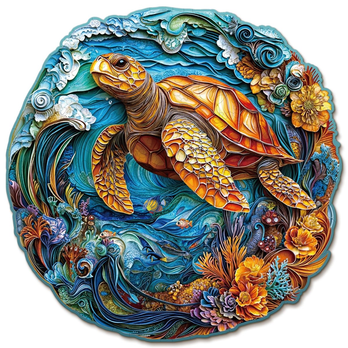 Steady Sea Turtle Wooden Jigsaw Puzzle - KAAYEE Puzzle