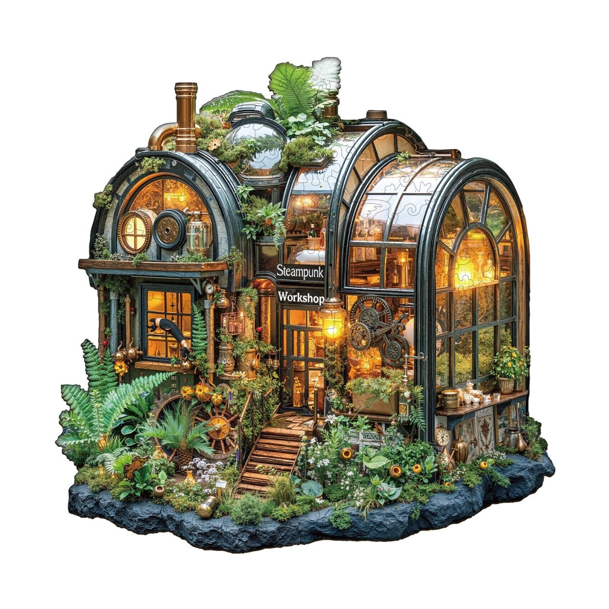 Steampunk greenhouse Wooden Jigsaw Puzzle - KAAYEE Puzzle