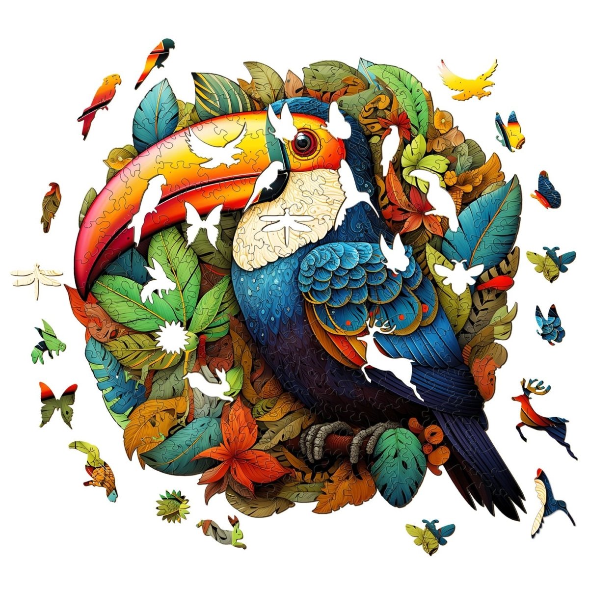 striking toucans Wooden Jigsaw Puzzle - KAAYEE Puzzle