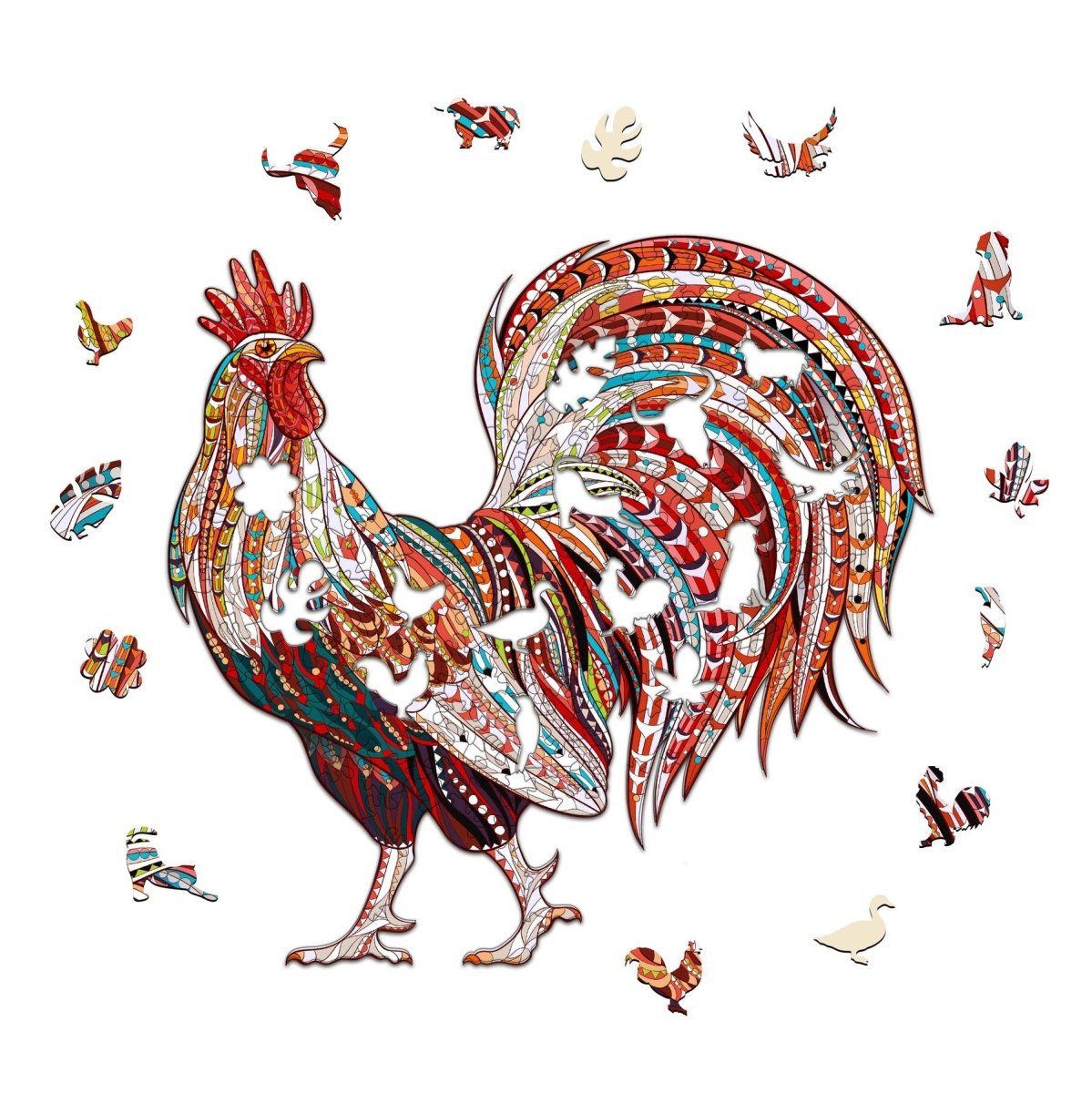 STRONG COCK RD Wooden Jigsaw Puzzle - KAAYEE Puzzle