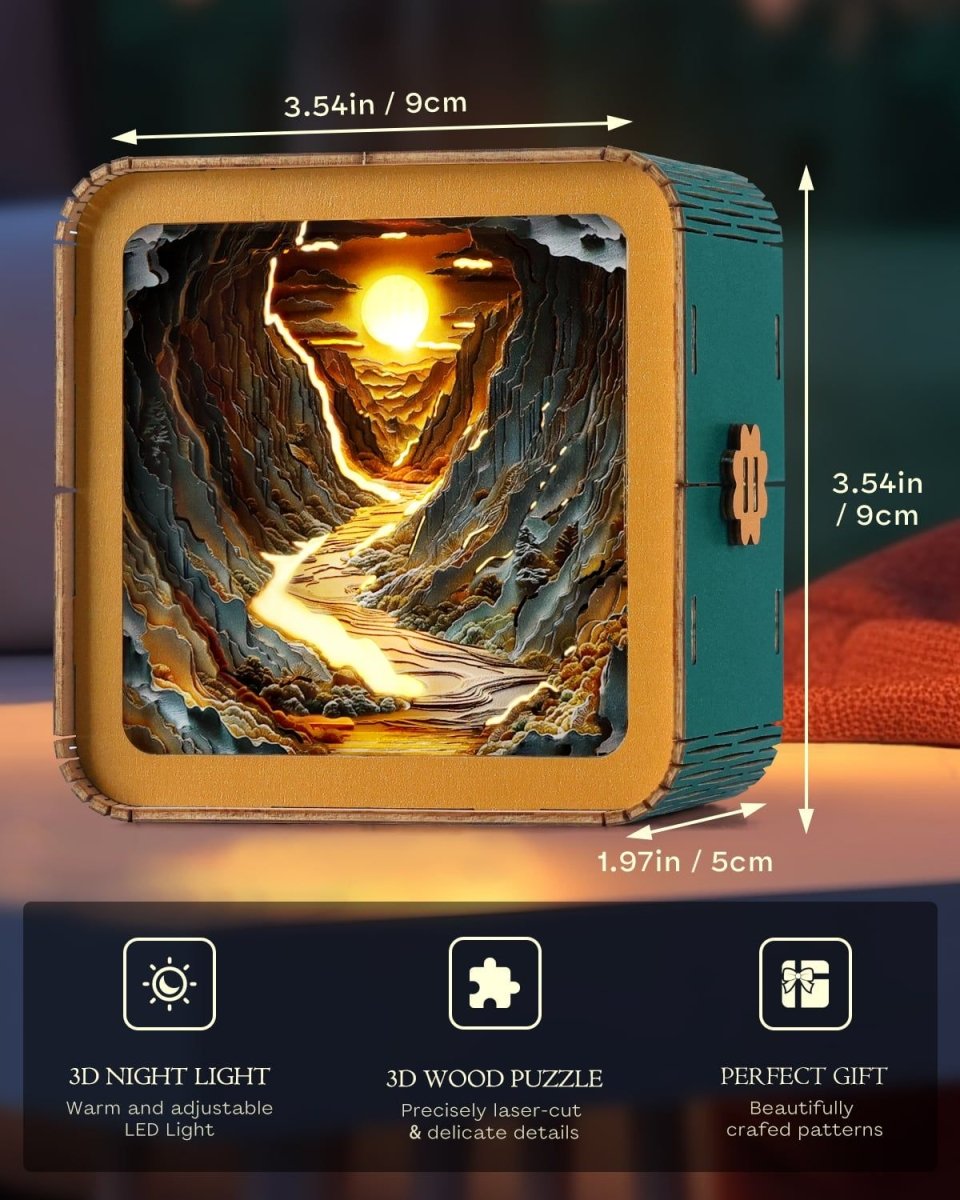 Sunlit mountains and rivers Night Light - KAAYEE Puzzle