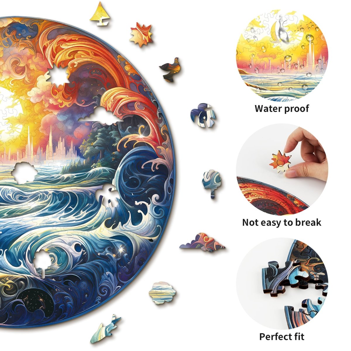 Sunlit Ocean Wooden Jigsaw Puzzle - KAAYEE Puzzle
