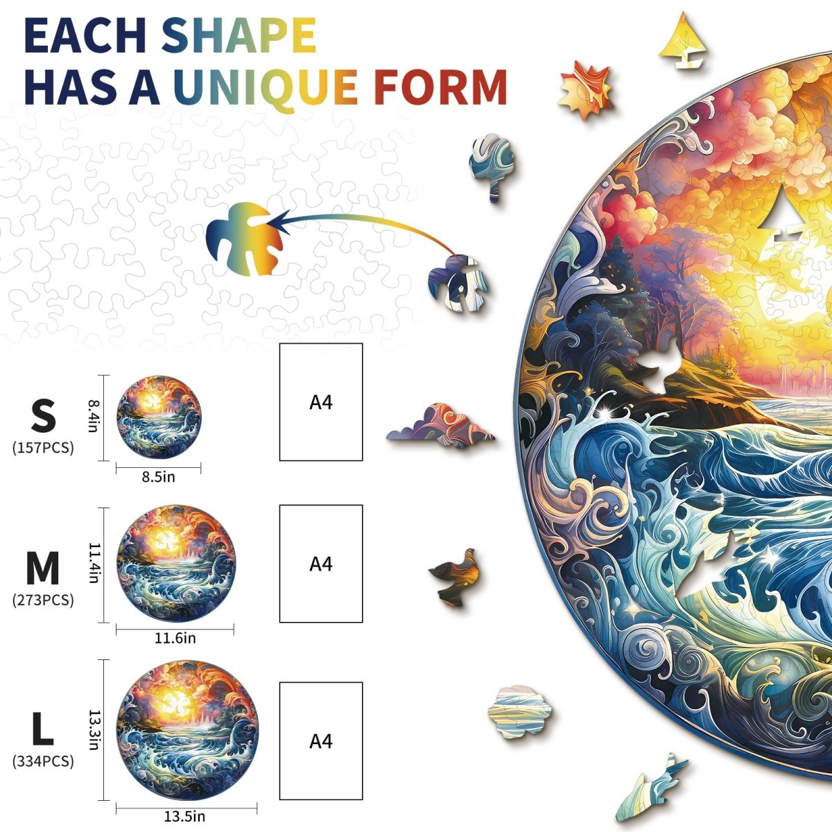 Sunlit Ocean Wooden Jigsaw Puzzle - KAAYEE Puzzle