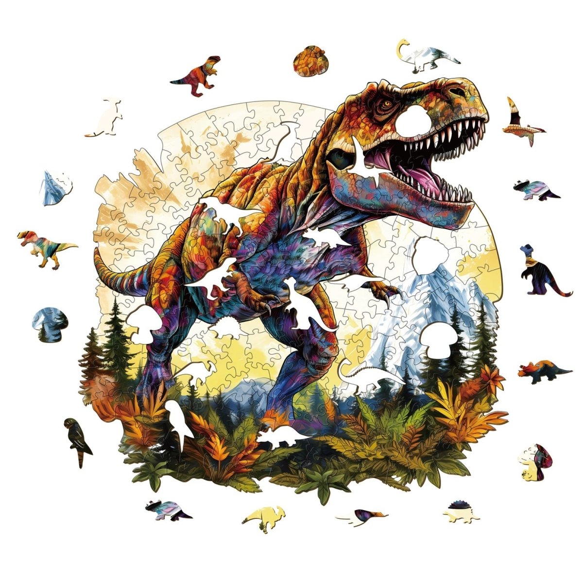 T - rex Wooden Jigsaw Puzzle - KAAYEE Puzzle