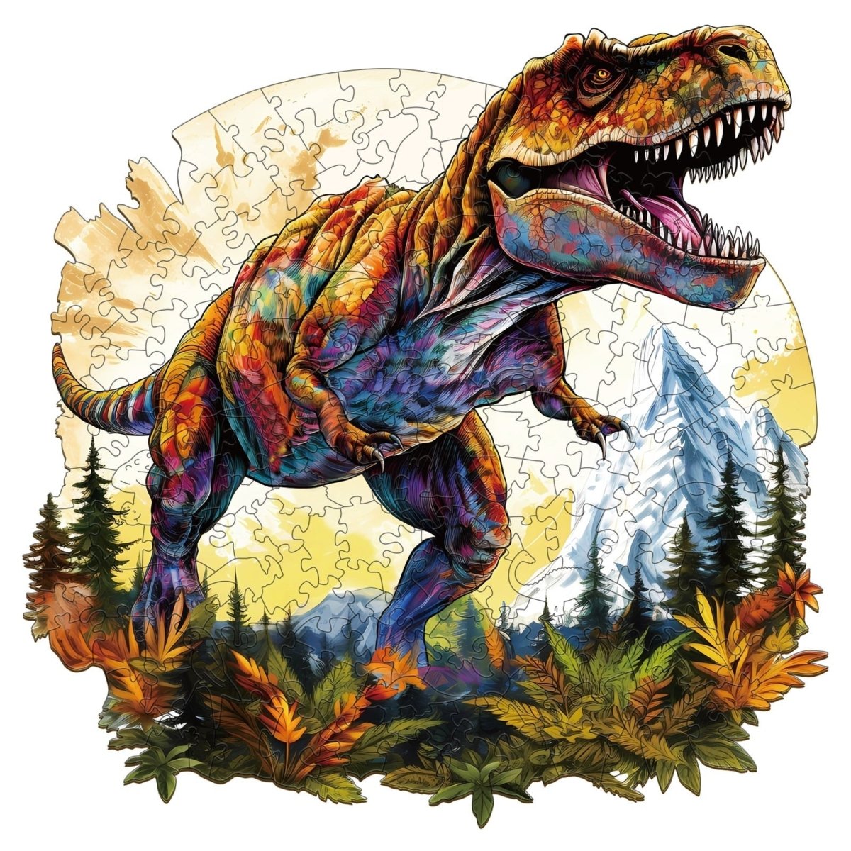 T - rex Wooden Jigsaw Puzzle - KAAYEE Puzzle