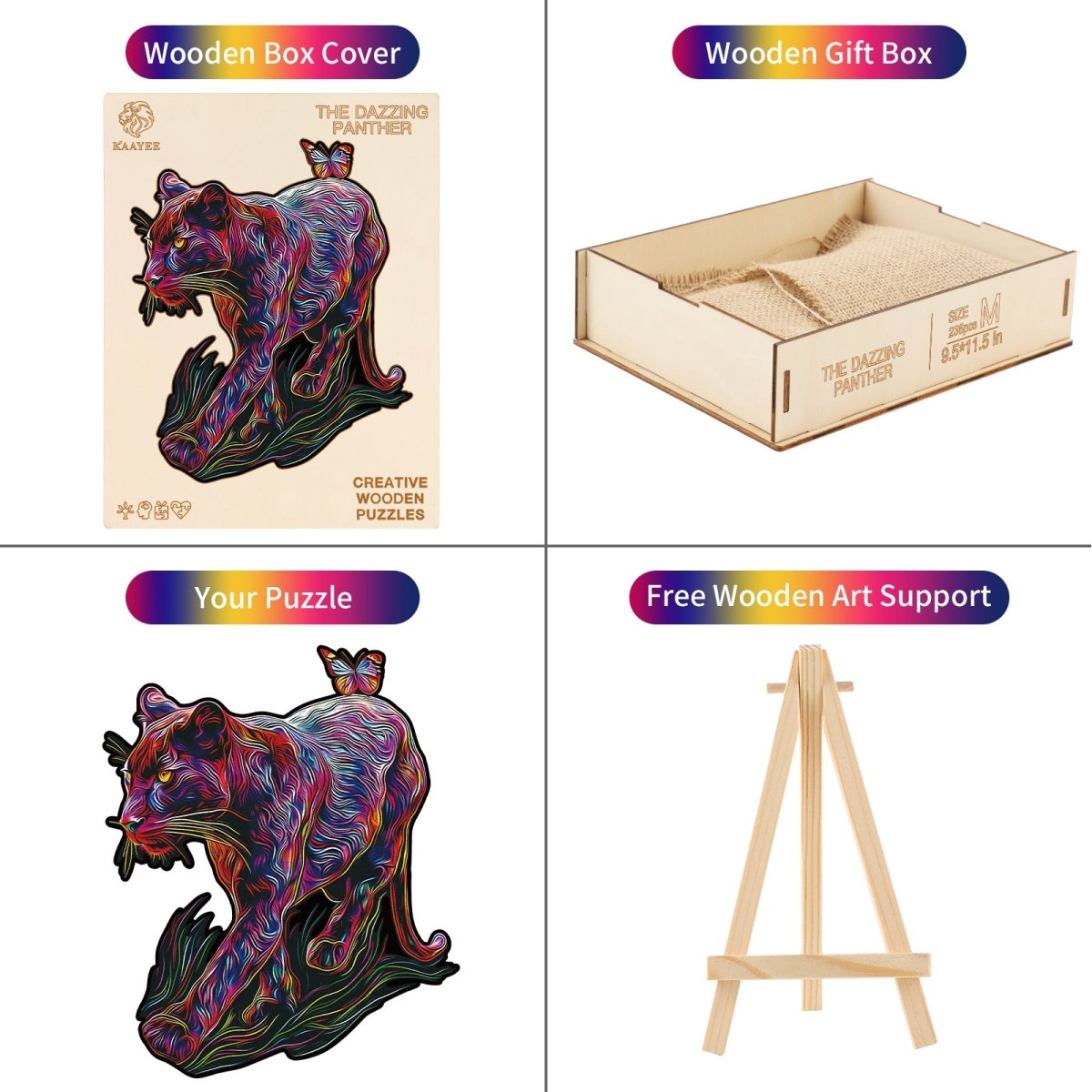 The Dazzing Panther Wooden Jigsaw Puzzle - KAAYEE Puzzle