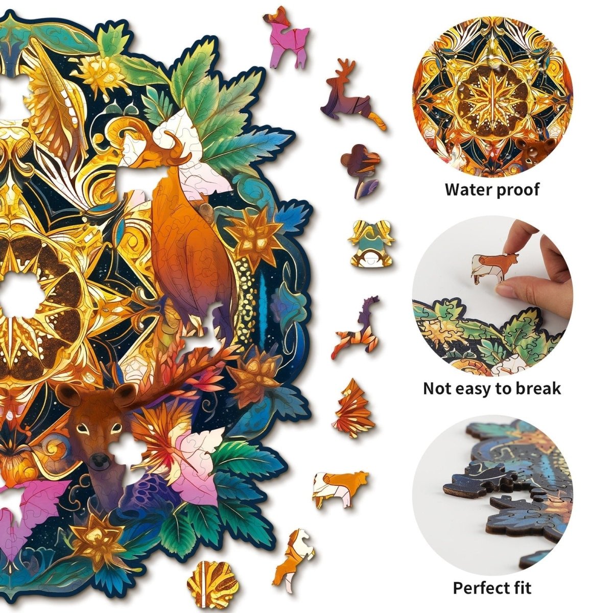 The Deer Family Wooden Jigsaw Puzzle - KAAYEE Puzzle