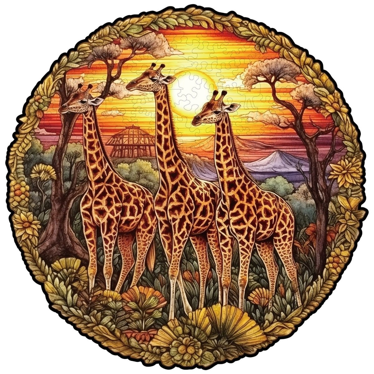 The Giraffe Family Wooden Jigsaw Puzzle - KAAYEE Puzzle