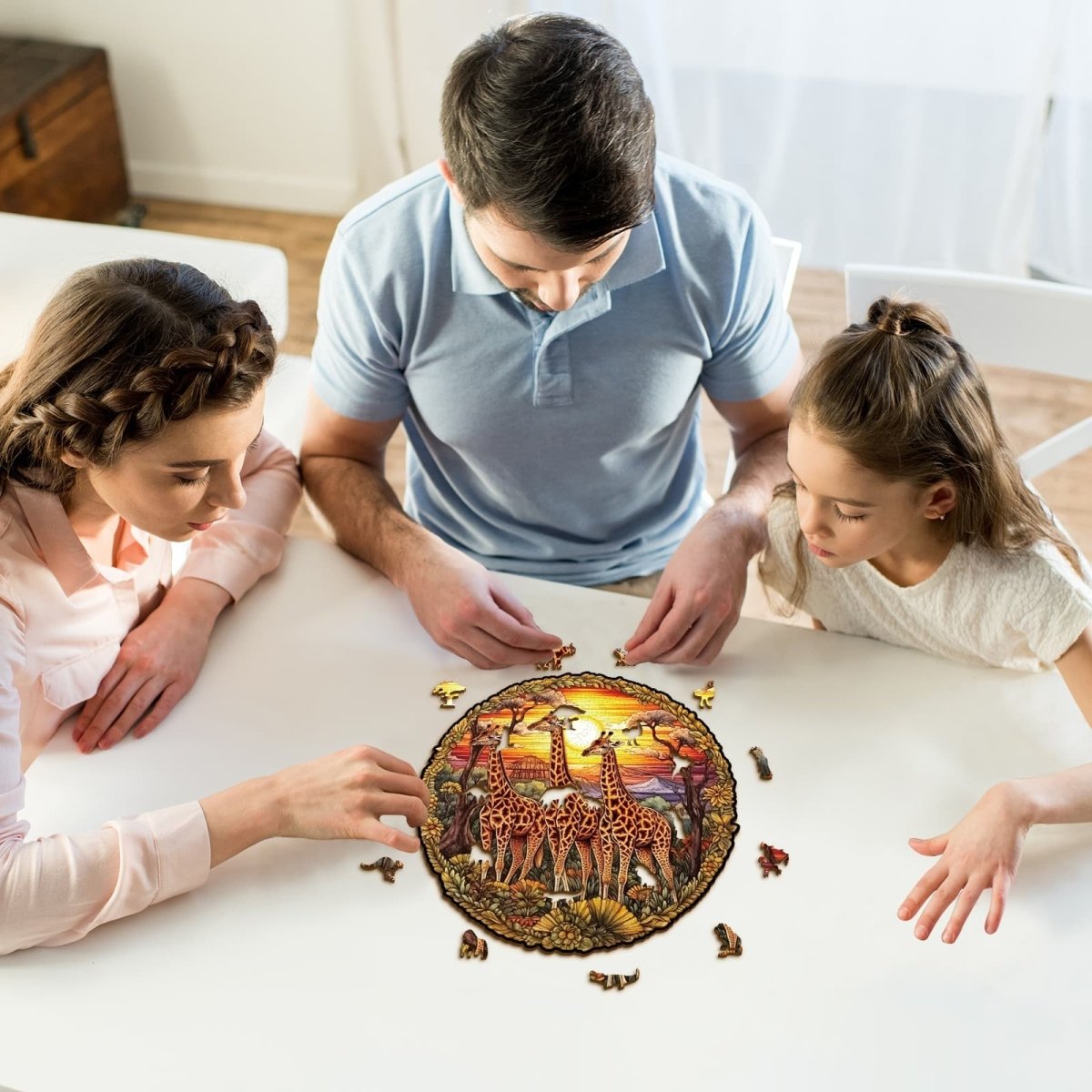 The Giraffe Family Wooden Jigsaw Puzzle - KAAYEE Puzzle