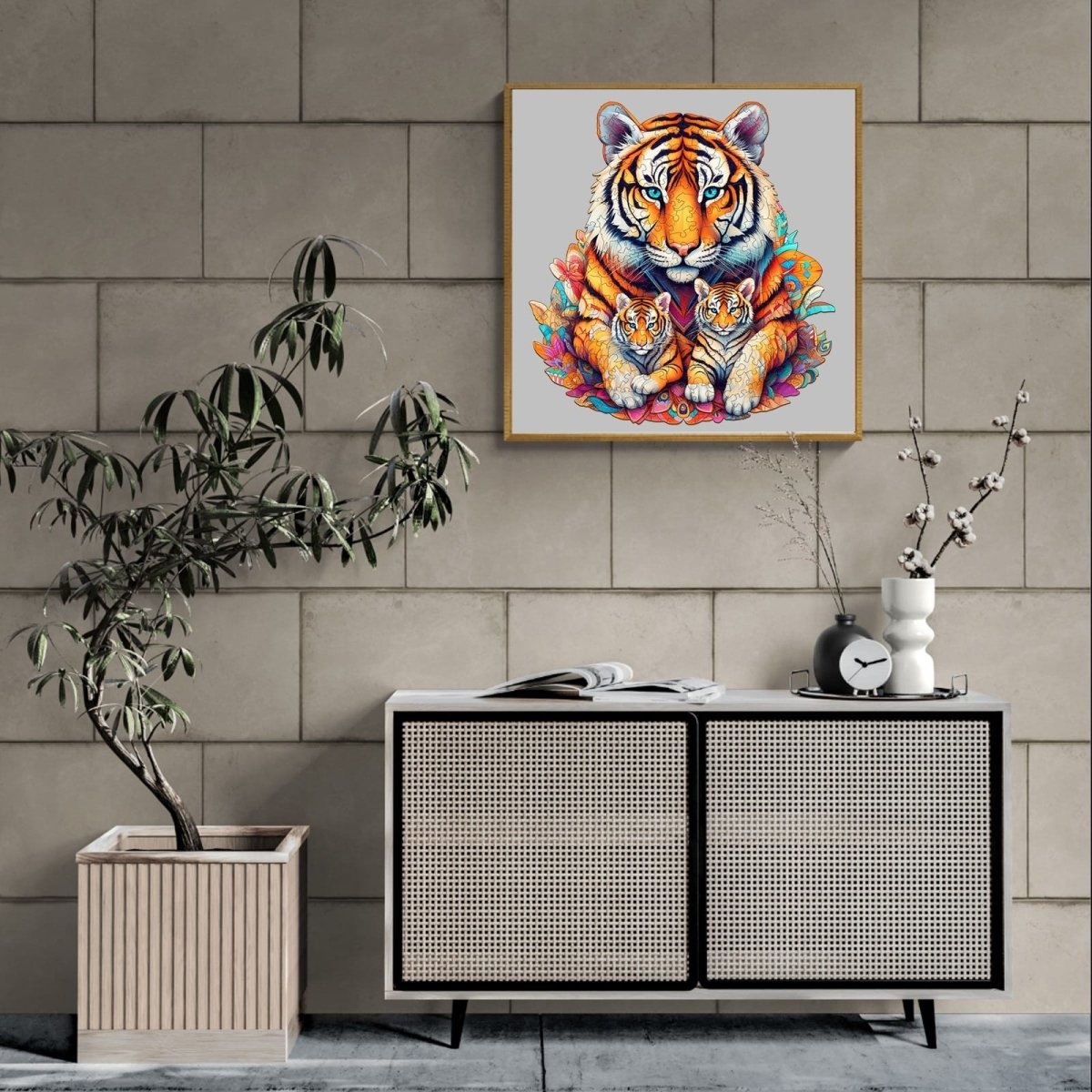 Tiger Family Wooden Jigsaw Puzzle - KAAYEE Puzzle