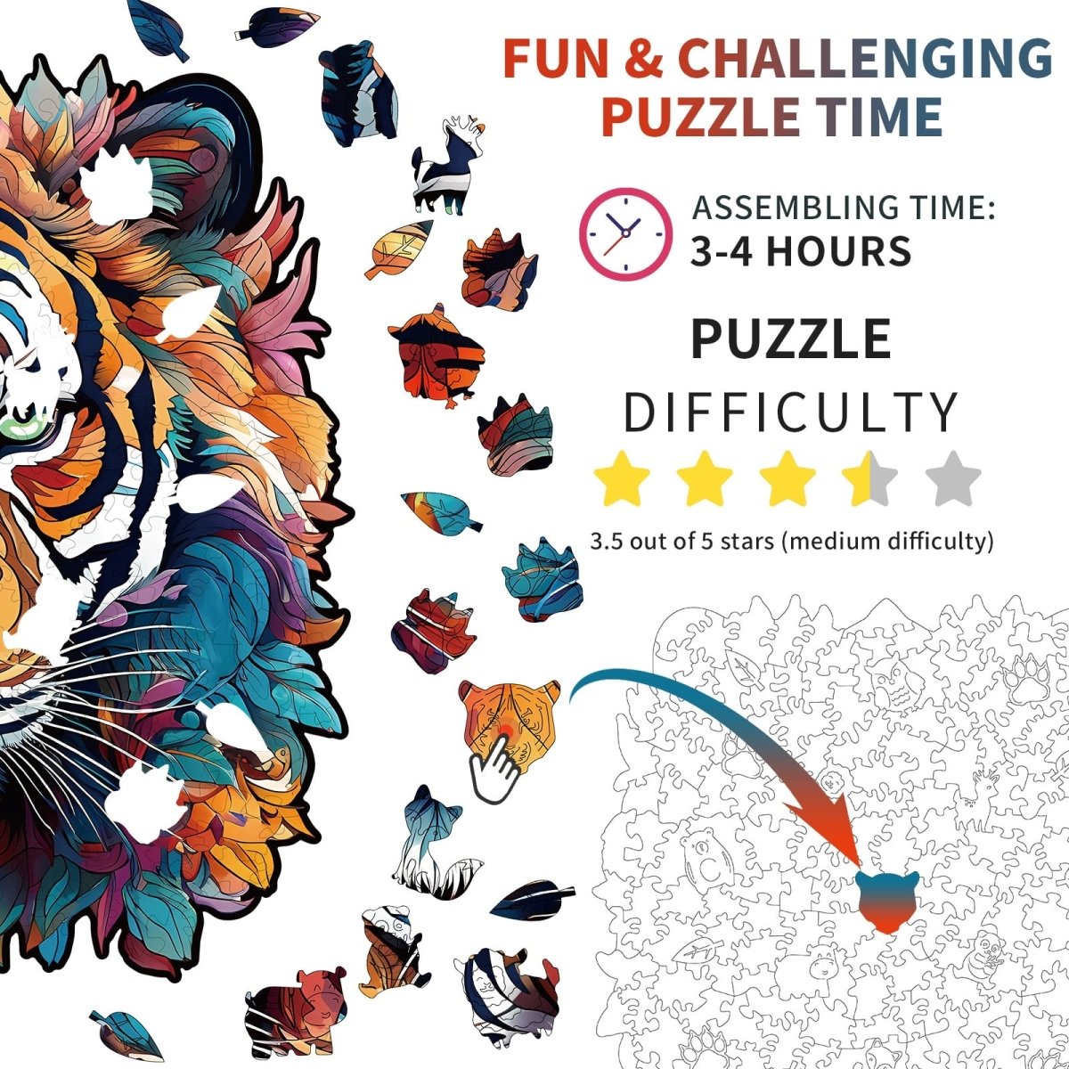 Tough Tiger Wooden Jigsaw Puzzle - KAAYEE Puzzle
