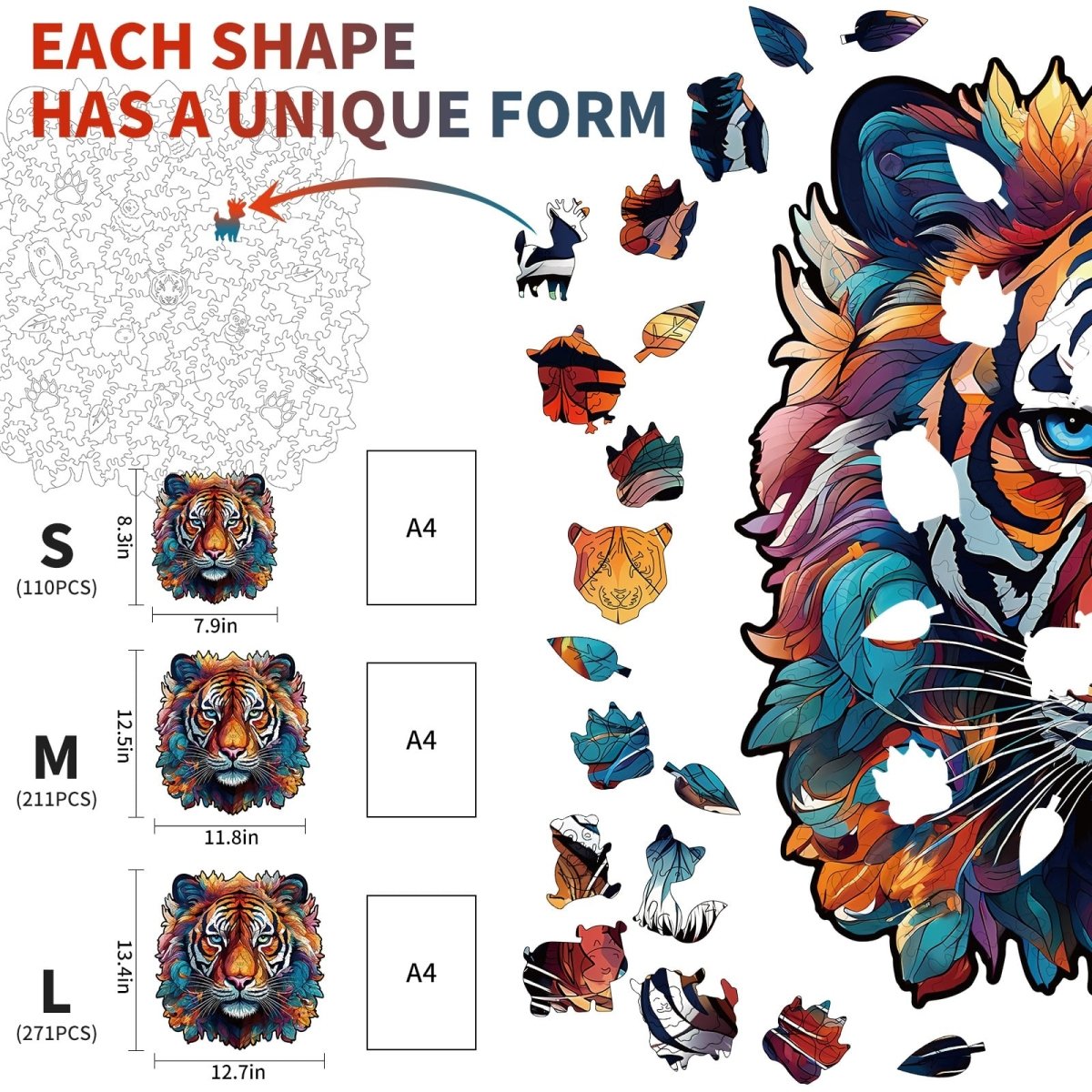 Tough Tiger Wooden Jigsaw Puzzle - KAAYEE Puzzle