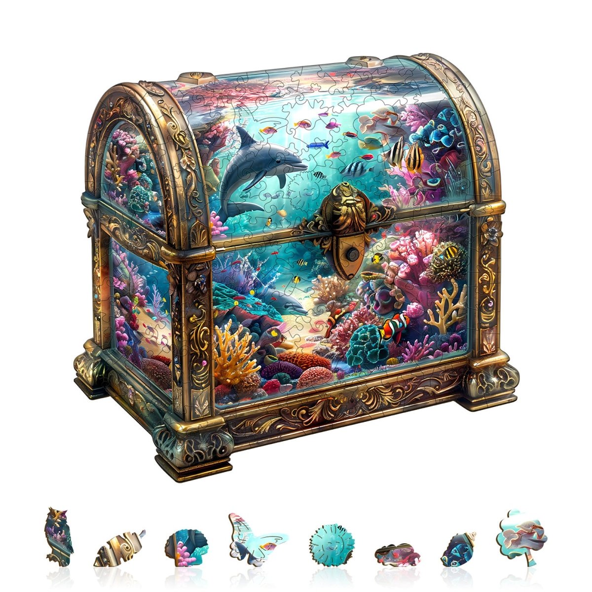 Treasure Chest Ocean - 3 Wooden Jigsaw Puzzle - KAAYEE Puzzle