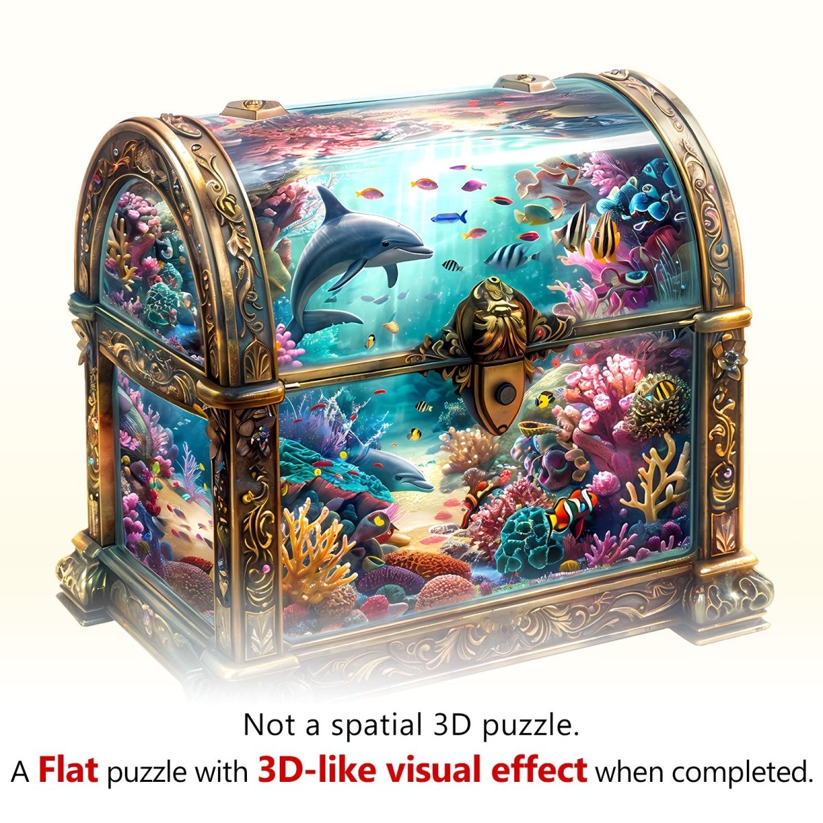 Treasure Chest Ocean - 3 Wooden Jigsaw Puzzle - KAAYEE Puzzle