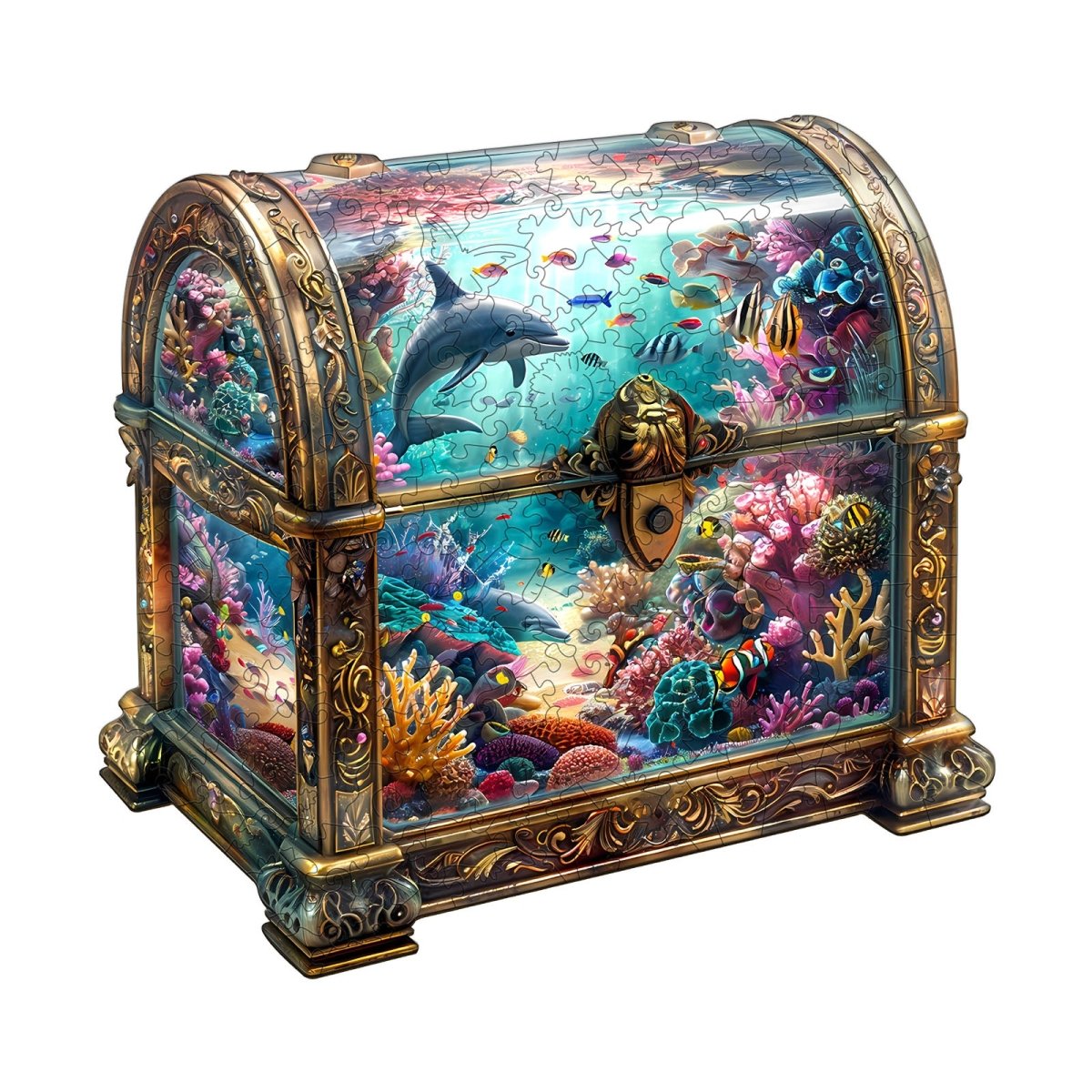 Treasure Chest Ocean - 3 Wooden Jigsaw Puzzle - KAAYEE Puzzle