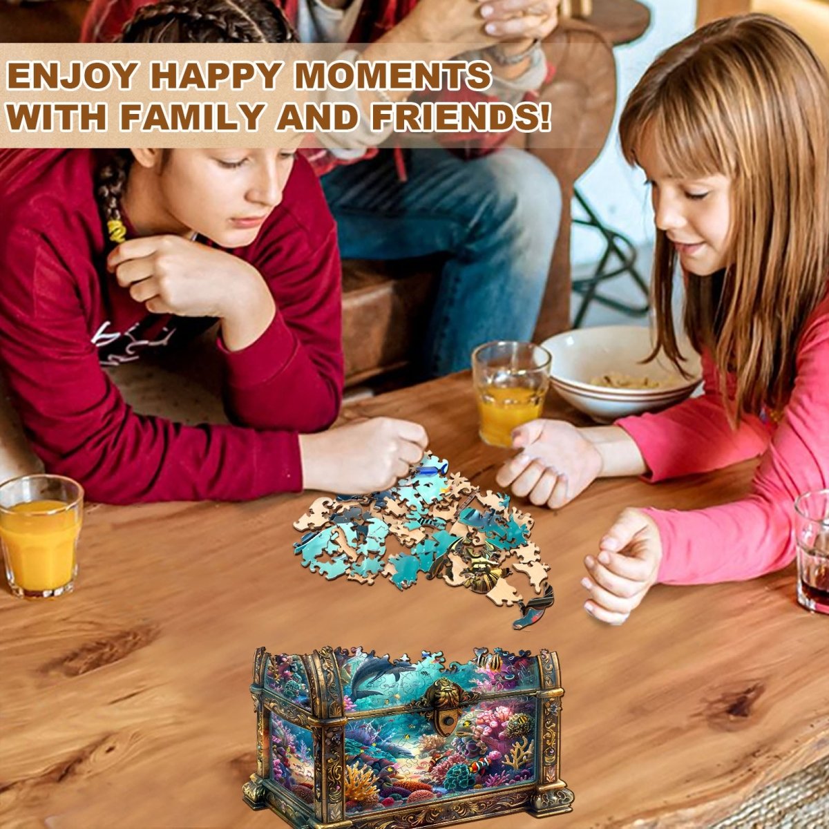 Treasure Chest Ocean - 3 Wooden Jigsaw Puzzle - KAAYEE Puzzle