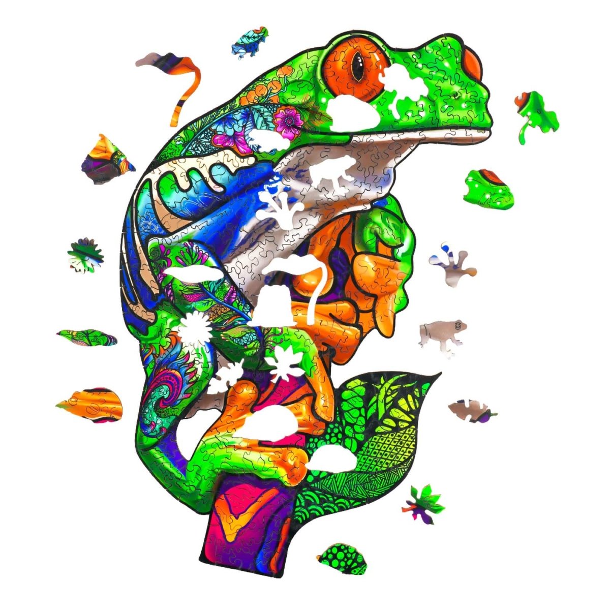 TREE FROG Wooden Jigsaw Puzzle - KAAYEE Puzzle