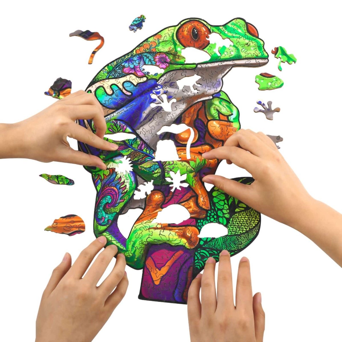 TREE FROG Wooden Jigsaw Puzzle - KAAYEE Puzzle