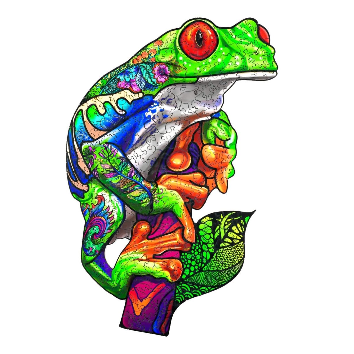 TREE FROG Wooden Jigsaw Puzzle - KAAYEE Puzzle