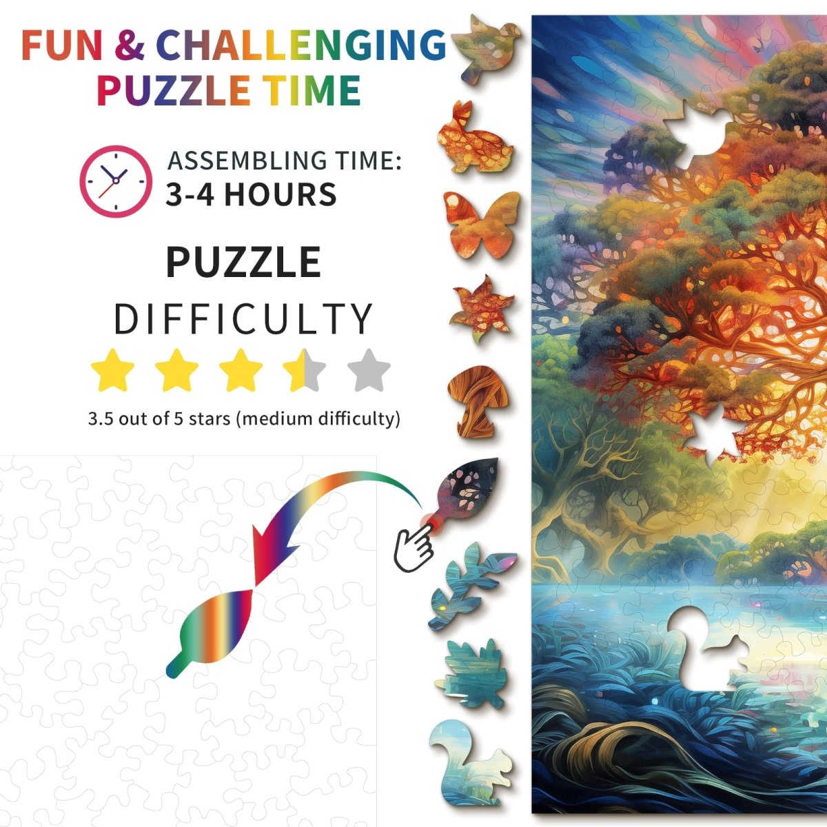 Twilight Divine Tree Wooden Jigsaw Puzzle - KAAYEE Puzzle