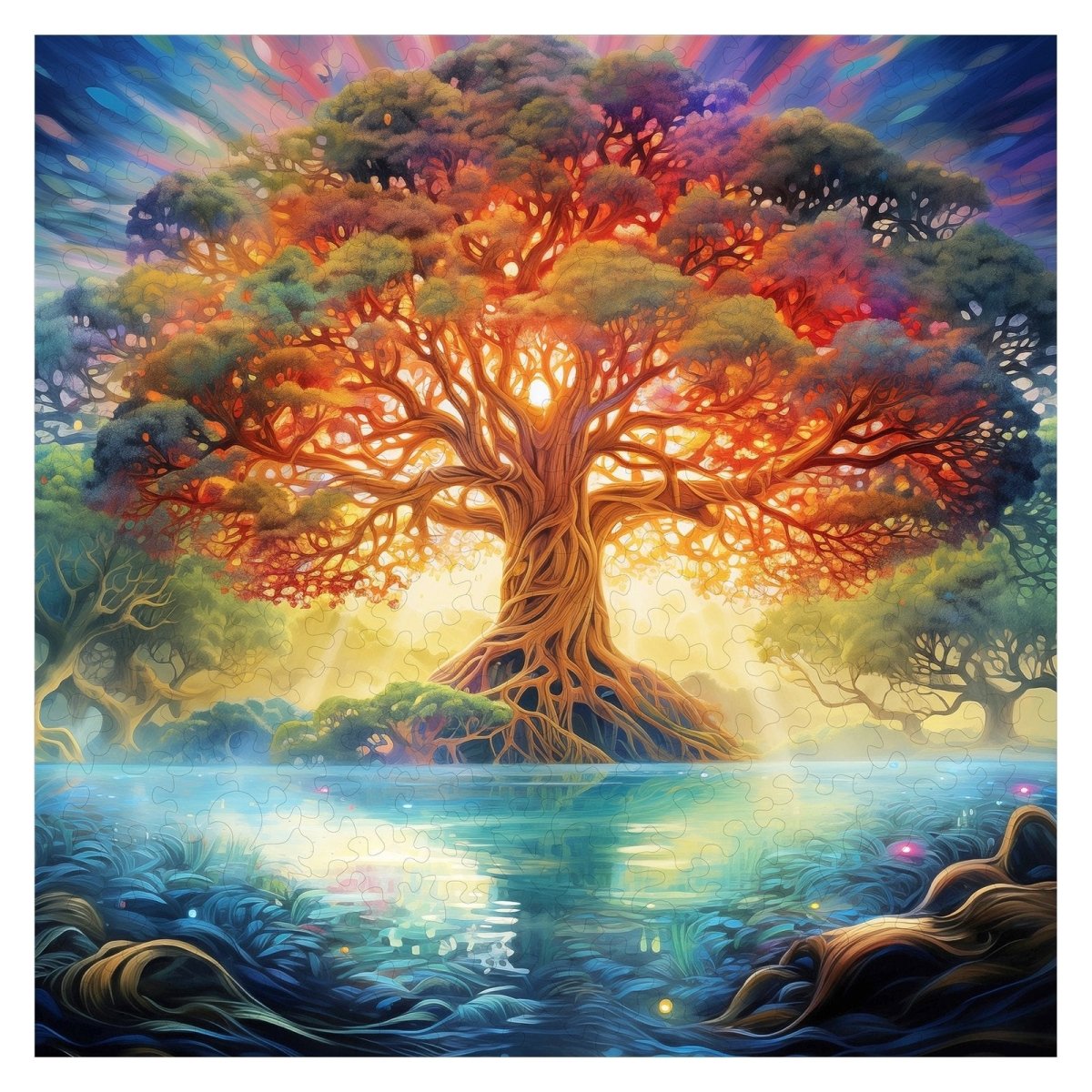 Twilight Divine Tree Wooden Jigsaw Puzzle - KAAYEE Puzzle