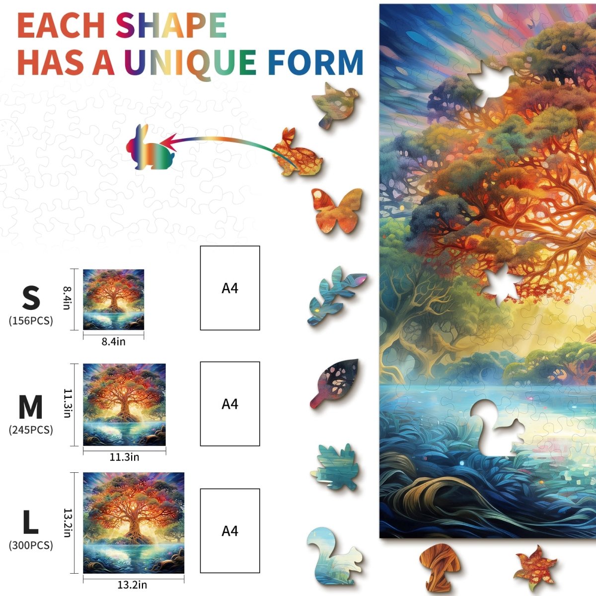 Twilight Divine Tree Wooden Jigsaw Puzzle - KAAYEE Puzzle