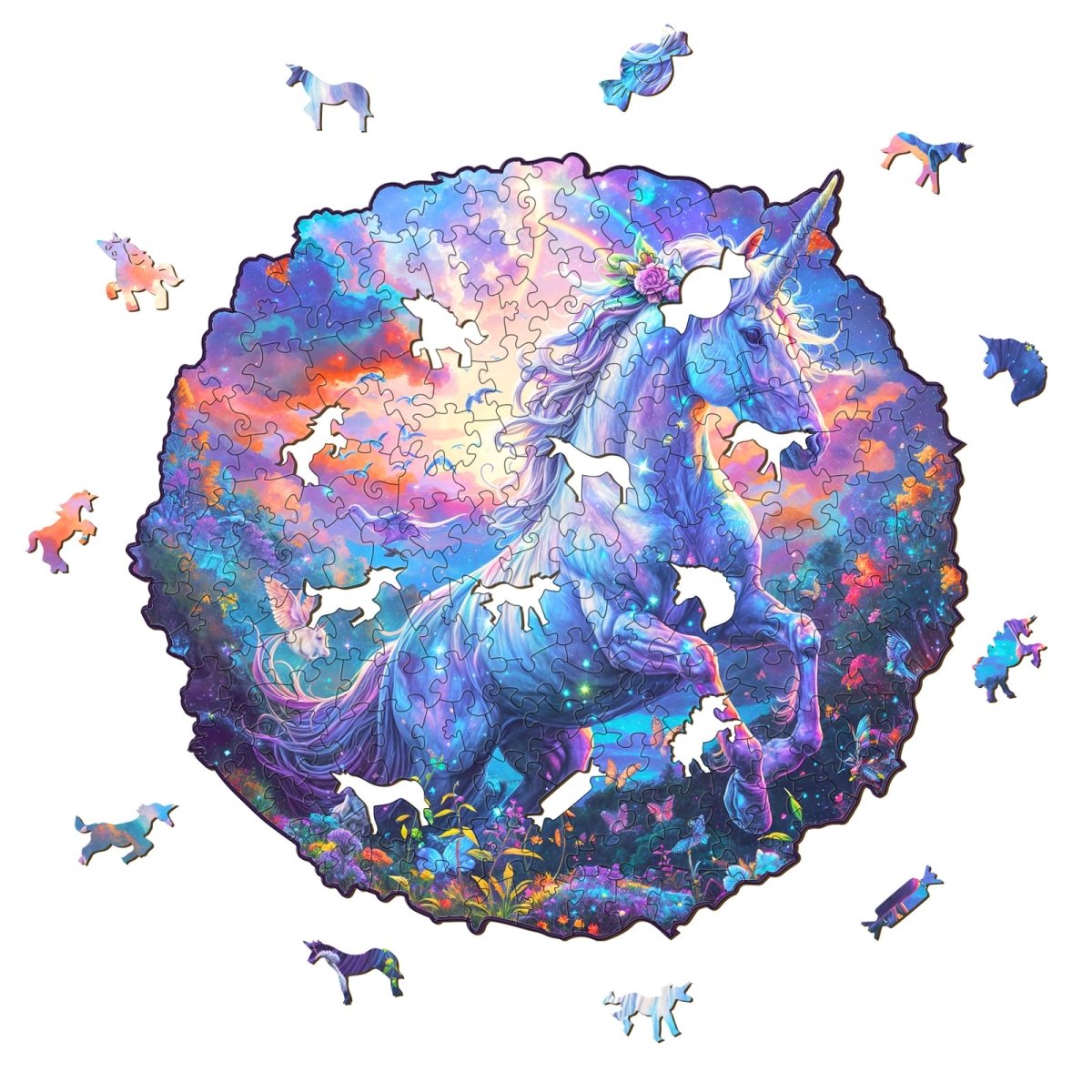 Unicorn in Fantasyland Wooden Jigsaw Puzzle - KAAYEE Puzzle