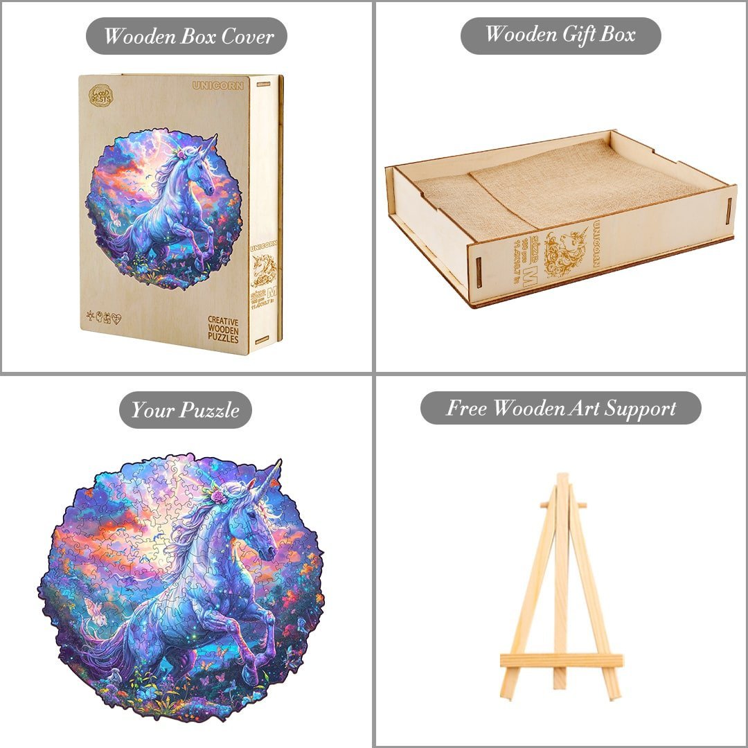 Unicorn in Fantasyland Wooden Jigsaw Puzzle - KAAYEE Puzzle