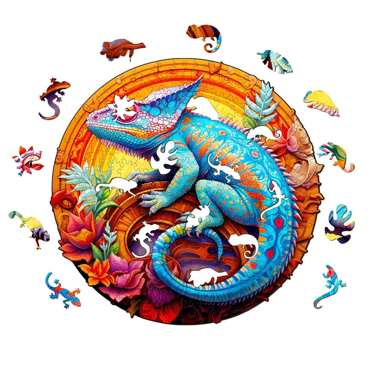 Unique Chameleon Wooden Jigsaw Puzzle - KAAYEE Puzzle