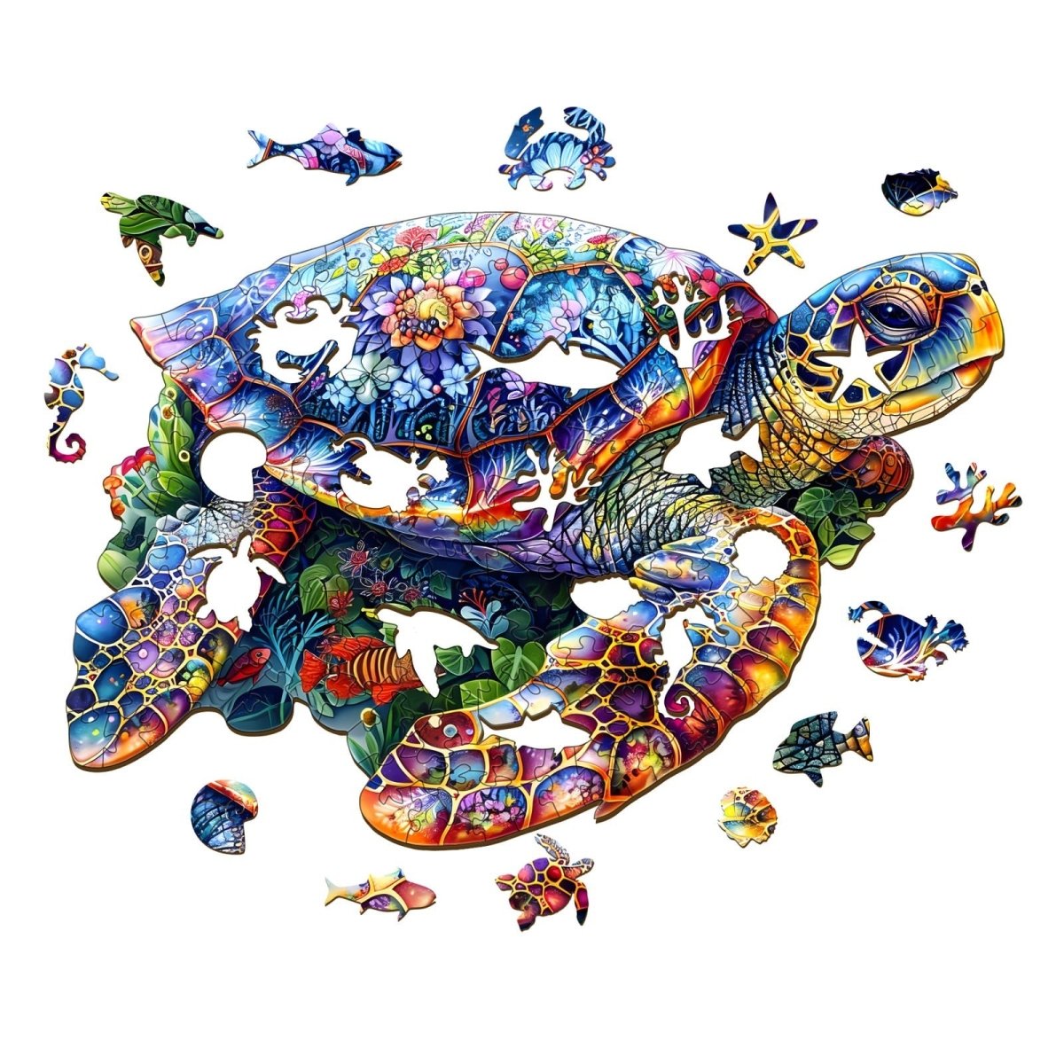 Unique Turtle Wooden Jigsaw Puzzle - KAAYEE Puzzle