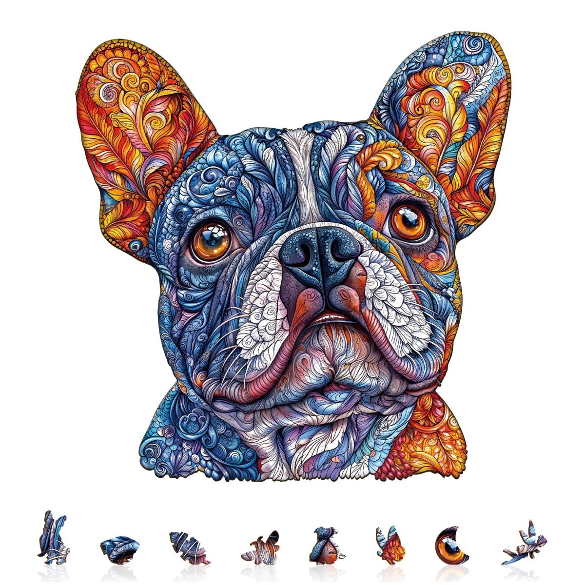 Vivid Bulldog Wooden Jigsaw Puzzle - KAAYEE Puzzle