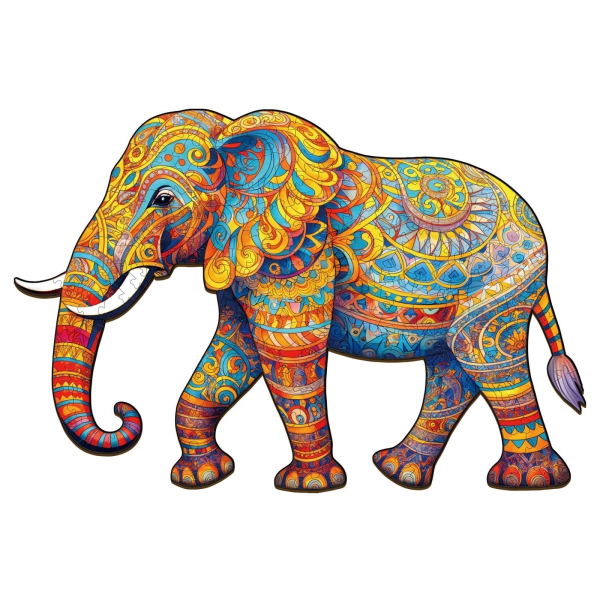 Walking Elephant Wooden Jigsaw Puzzle - KAAYEE Puzzle