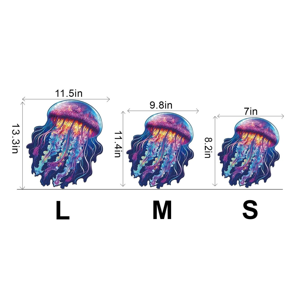 Watercolor Jellyfish Wooden Jigsaw Puzzle - KAAYEE Puzzle
