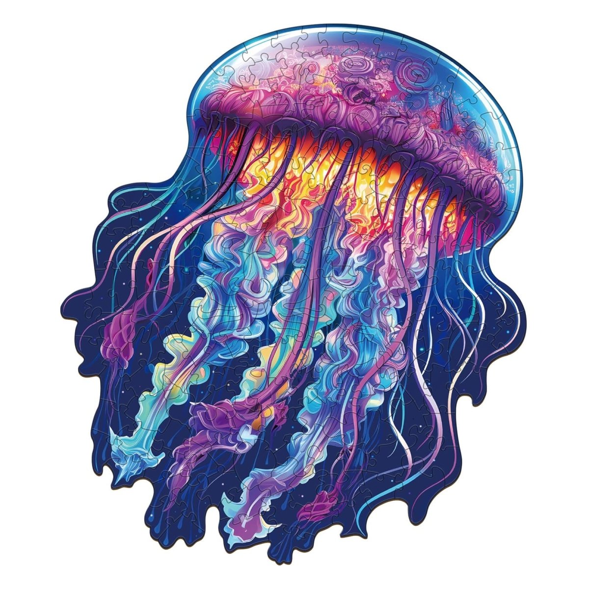 Watercolor Jellyfish Wooden Jigsaw Puzzle - KAAYEE Puzzle