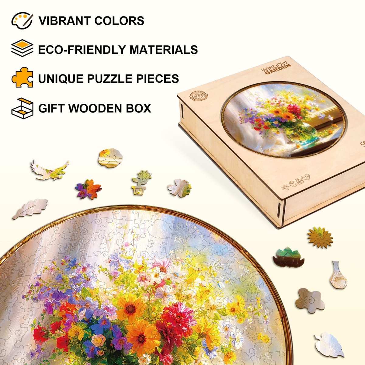 Window Garden Wooden Jigsaw Puzzle - KAAYEE Puzzle