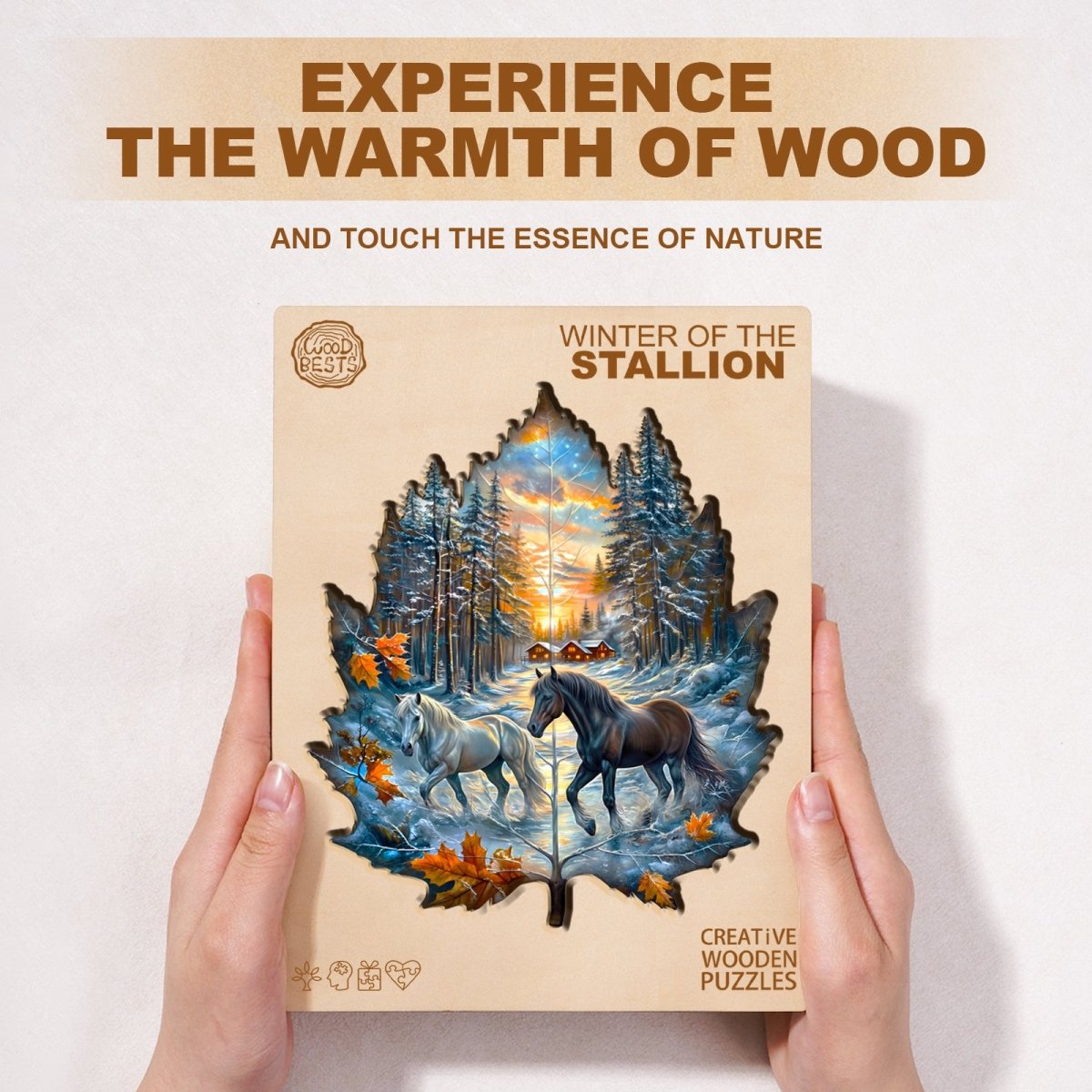Winter of the stallion Wooden Jigsaw Puzzle - KAAYEE Puzzle