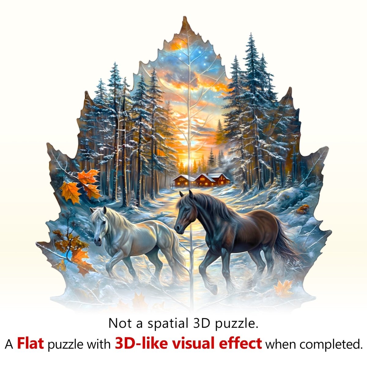 Winter of the stallion Wooden Jigsaw Puzzle - KAAYEE Puzzle