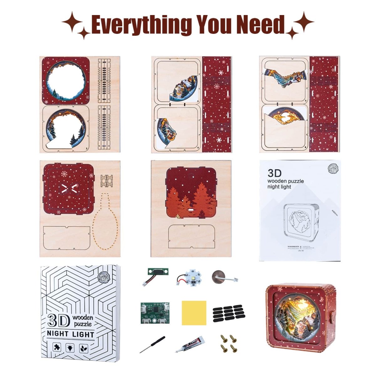 Winter Village Night Light - KAAYEE Puzzle