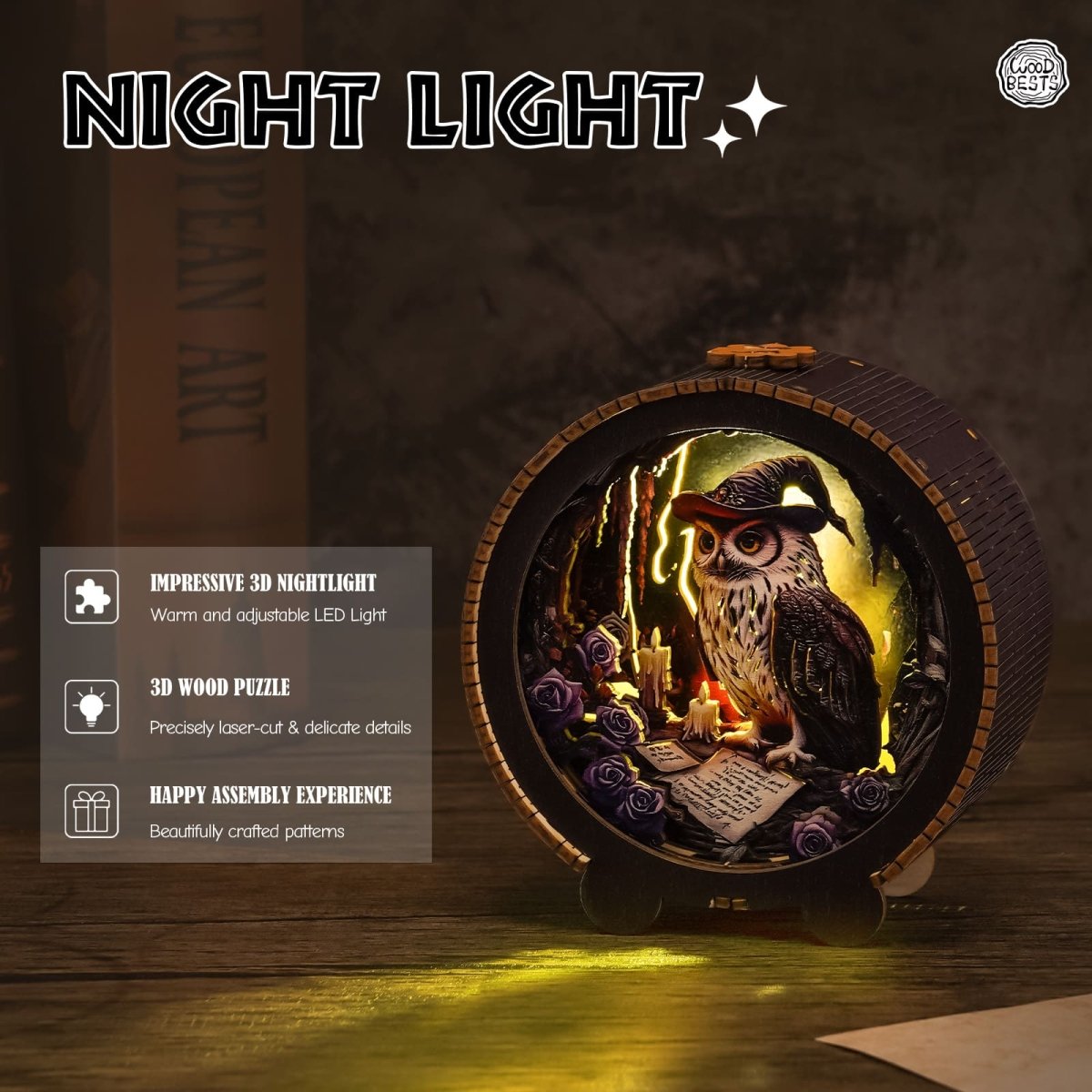 Witch Owl Night Light - KAAYEE Puzzle