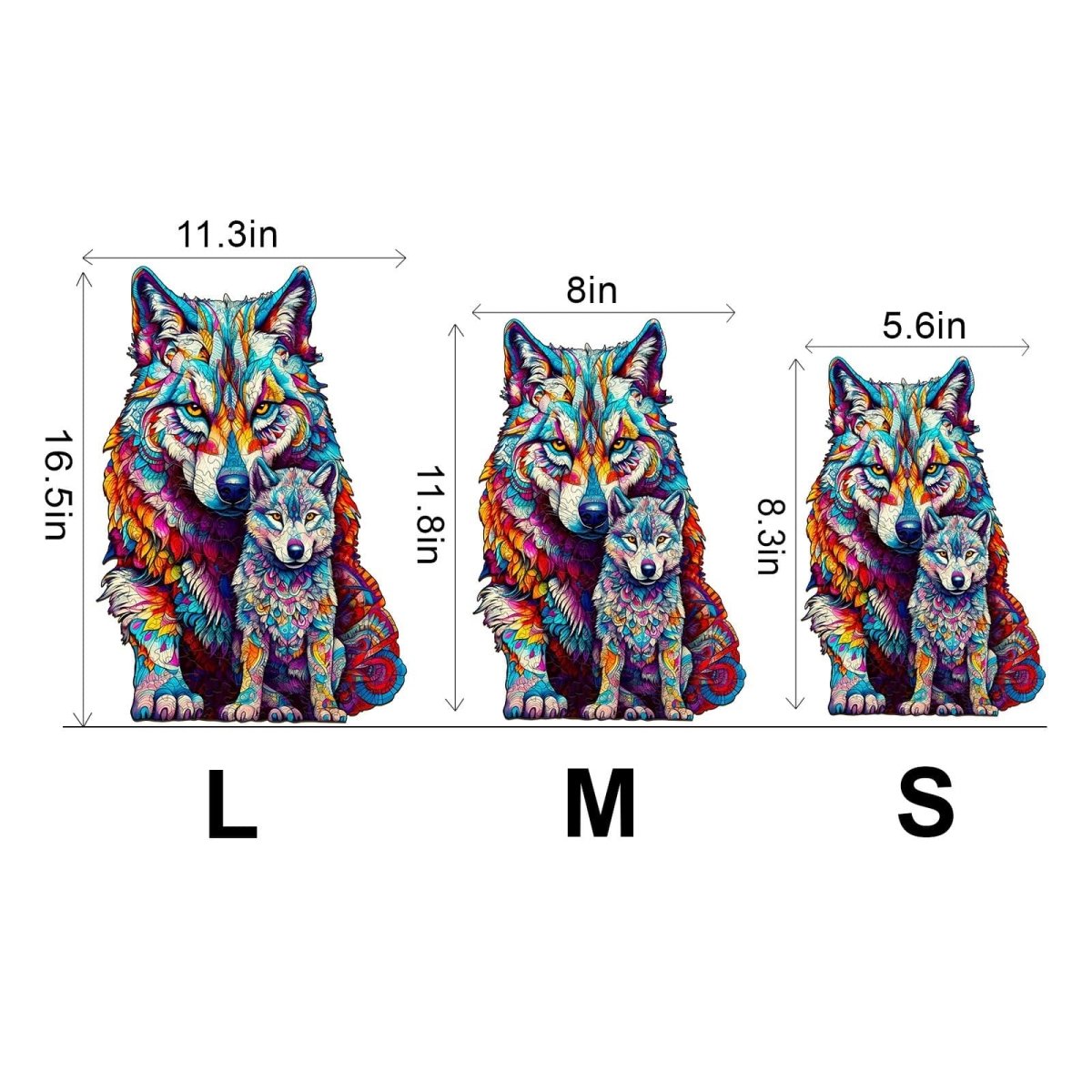 WOLF FAMILY Wooden Jigsaw Puzzle - KAAYEE Puzzle